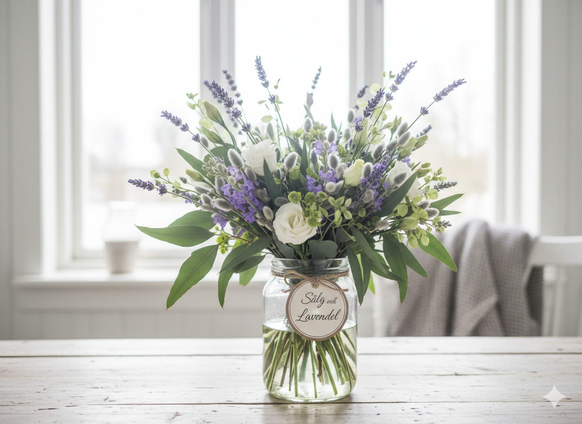 Bukett Sälg och lavendel